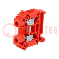 Splice terminal: rail; 0.5÷16mm2; ways: 1; terminals: 2; red; TS35