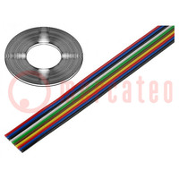 Cordon: ruban; 10x0,12mm2; corde; Cu; non isolé; PVC; 300V; 50m