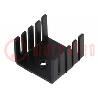 Heatsink: extruded; U; TO220; black; L: 19mm; W: 19mm; H: 12.7mm