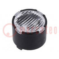 Lentille LED; rond; plexiglass PMMA; transparent; 22÷49°; H: 6,8mm
