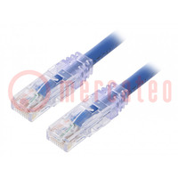 Patch cord; TX6A™ 10Gig,U/UTP; 6a; hilo; Cu; PVC; azul; 0,5m; 24AWG