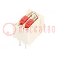 Switch: DIP-SWITCH; Poles number: 2; OFF-ON; 0.025A/50VDC; Pos: 2
