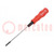 Screwdriver; slot; 3,0x0,4mm; Blade length: 80mm