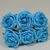 Artificial Colourfast Cottage Rose Bud Bunch - 21cm, Turquoise