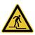 Warnschild, Warnung vor Abwärtsstufe, SL: 20 cm, Folie DIN EN ISO 7010 W070