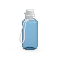 Artikelbild Drink bottle "School" clear-transparent incl. strap, 0.7 l, translucent-blue/white