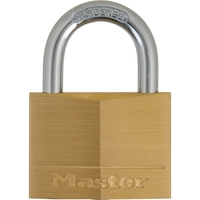 MASTER LOCK 150EURT LOTE DE 2 CANDADOS DE ANCHO CON CUERPO DE LATÓN MACIZO, DORADO, 6.8 X 5 X 1.4 CM