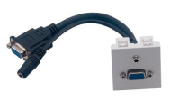 MCL Plastron adaptateur VGA femelle + Jack 3,5mm femelle câble VGA VGA (D-Sub) Noir, Blanc
