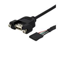 StarTech.com 30 cm Inbouwpaneel USB Kabel - USB A naar Moederbord Aansluitkabel F/F kabel USB 0,3 m Czarny