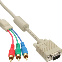 InLine 17202 video kabel adapter 2 m VGA (D-Sub) RCA Beige