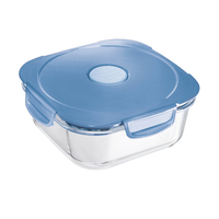 Maped 870503 Lebensmittelaufbewahrungsbehälter Quadratisch Box 1,2 l Blau, Transparent