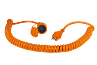 as-Schwabe 70415 power cable Orange 5 m Power plug type E+F Power plug type F