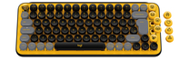 Logitech POP Keys Wireless Mechanical Keyboard With Emoji Keys tastiera RF senza fili + Bluetooth AZERTY Francese Nero, Grigio, Giallo