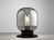 LED Tischlampe Industrial mit Glaskugel Rauchglas - Höhe 23cm