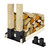Relaxdays Holzstapelhilfe 2er Set, DIY Holzunterstand für Kanthölzer, Holzaufbewahrung, beschichteter Stahl, schwarz