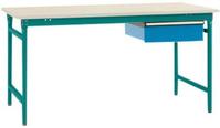 Manuflex BB5241.5021 Komplett asztali BASIS álló helyiség melamin tetején + egyetlen fiókkal, szélesség nagysága: 1250 x 800 x 780 mm Vízkék