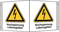 Winkelschild - Warnung vor elektrischer Spannung, Hochspannung Lebensgefahr