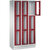 Armario de compartimentos CLASSIC, altura de compartimento 510 mm, con zócalo, 9 compartimentos de 900 mm de anchura, puerta en rojo rubí.
