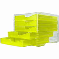 Schubladenbox styroswingbox NeonLine 5 Schubladen neongelb