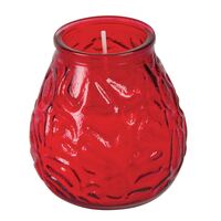 Bolsius Wax Filled Candle Bowls in Red - 75 Hour Burn Bar Lights Pack of 12