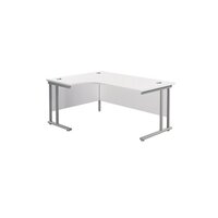 Jemini Radial Left Hand Cantilever Desk 1600x1200x730mm Nova Oak/Silver KF807551