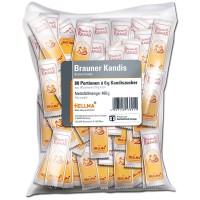 Hellma brauner Kandis-Zucker, 80 Portionen im Beutel