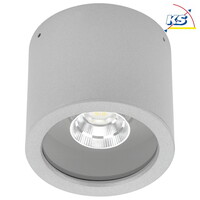 LED Außendecken-Strahler Typ Nr. 2319, IP44, Ø 11cm, 8W 3000K 800lm 30°, schwenkbar 30°, Silber matt