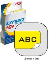 Feliratozó szalag DYMO D1 24mm x 7m sárga alapon fekete írásszín