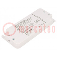 Power supply: switched-mode; LED; 15W; 7÷21.5VDC; 700mA; IP20; 86%