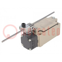 Limit switch; adjustable plunger, max length 145mm; NO + NC