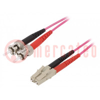 Fiber patch cord; OM4; LC/UPC,ST/UPC; 2m; Optical fiber: 50/125um