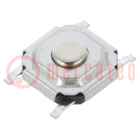 Microswitch TACT; Pos: 2; 0.05A/12VDC; SMT; none; 5.2x5.2mm; 1.5mm