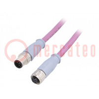 Cable: for sensors/automation; PIN: 5; M12-M12; 3m; plug; plug; IP67