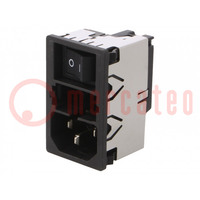 Connector: AC supply; socket; male; 10A; 250VAC; IEC 60320; KM