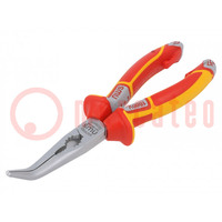 Pliers; insulated,curved,telephone; 205mm; Cut: with side face