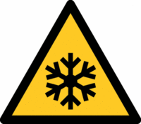 Sicherheitskennzeichnung - Warnung vor niedriger Temperatur/Frost, Gelb/Schwarz