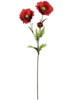 Artificial Silk Country Poppy - 53cm, Red