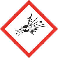 GHS-Gefahrensymbol 01 explodierende Bombe, 5,0 x 5,0 cm, PET Folie, selbstkleben