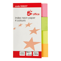 5 Star Neon Paper Markers 4 colours