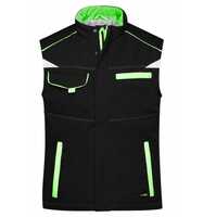 James & Nicholson Softshellweste mit warmem Innenfutter JN854 Gr. M black/lime-green