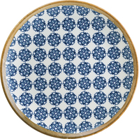 Teller flach Lotus; 19 cm (Ø); weiß/blau/grün/braun; rund; 12 Stk/Pck
