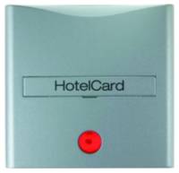 Hotelcard Schalter B.7 alu mt Lichtausl KontrollfensterLichtauslass