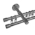 Gardinenstange Endkappe 16 mm Stilgarnitur aus Edelstahl