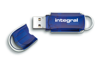 Integral 128GB USB2.0 DRIVE COURIER BLUE TWIN PACK USB flash drive USB Type-A 2.0 Blue, Silver
