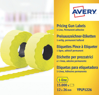 Avery YPLP1226 étiquette auto-collante Etiquette prix Permanent Jaune 15000 pièce(s)