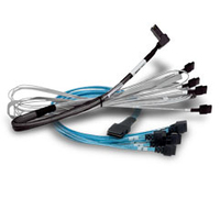 Broadcom 05-50064-00 sorosan kapcsolt SCSi (SAS) kábel 1 M Fekete, Kék, Ezüst