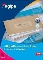 Agipa Invisible laser 100 A4 105X37 etiket 100 stuk(s)