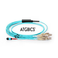 ATGBICS MTP Female-12 LC Duplex 24 Fibres OM3 50/125 Multimode Breakout Cable, Type B, LSZH 2.0, 1m