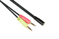 Alcasa AD-HS02 audio kabel 0,2 m 2 x 3.5mm 3.5mm Zwart