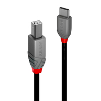 Lindy 36943 USB-kabel 3 m USB 2.0 USB C USB B Zwart